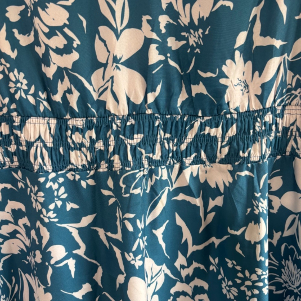 Blue (not pink!) Bloomchic shirred waist sleeveless pocket tank dress 14-16 - Picture 8 of 8